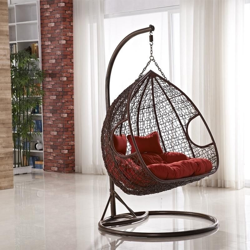 Modern Metal Frame PE Rattan Outdoor Furniture Patio Swing Chair