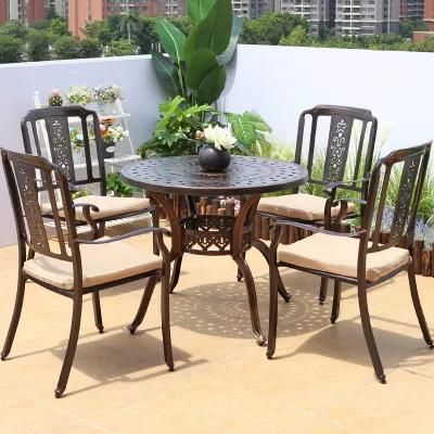 Outdoor Cast Aluminum Dining Table Garden Table and Chair