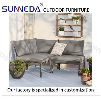 Modern Outdoor Aluminum Sectional Sofa Full Set Upholstery Combination Furniture