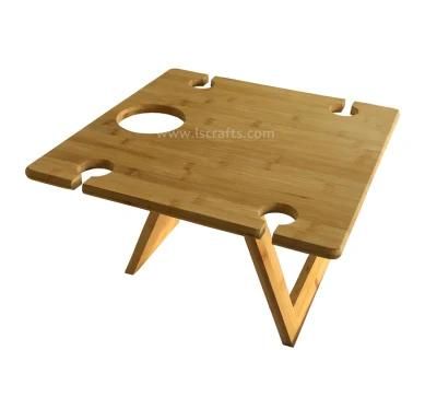 Bamboo/Acacia Wood Picnic Table Portable Foldable Outdoor Small Table