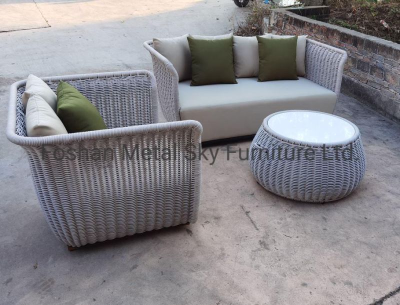 Outdoor Aluminum Garden Hotel Restaurant Patio Wicker Rattan Rope Sofa