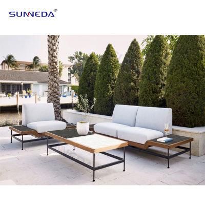 Modern Hot-Selling Customized Luxury Leisure Garden Outdoor Wood Aluminium Frame Patio Furniture Sofa Set