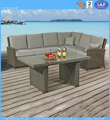Garden Leisure Furniture Half Round Wicker Rattan Corner Sofa Set