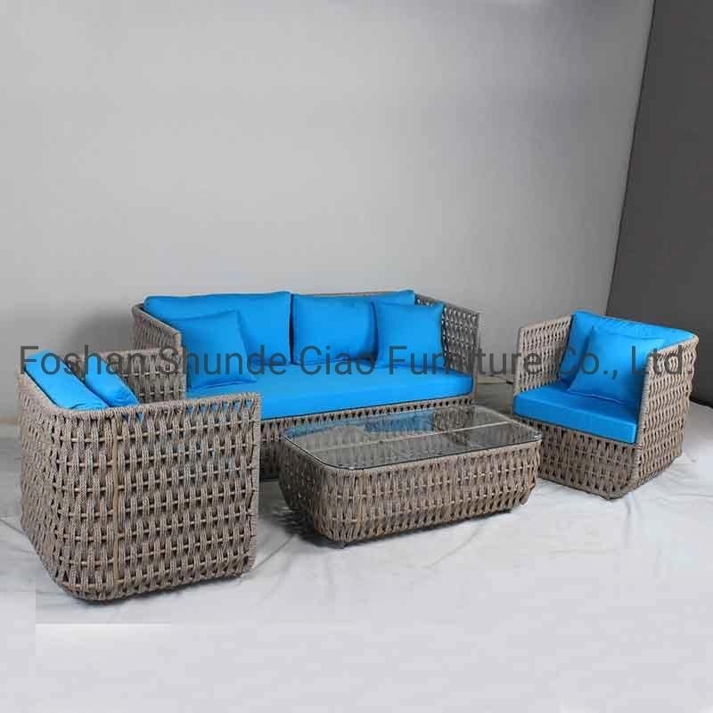 Aluminum Frame Rope Synthetic Outdoor Sofa Set Furniture