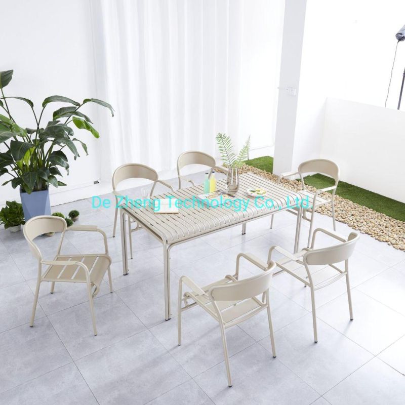 Modern Commercial Furniture Bar Counter Dining Table Aluminum Slats Bar Height Table