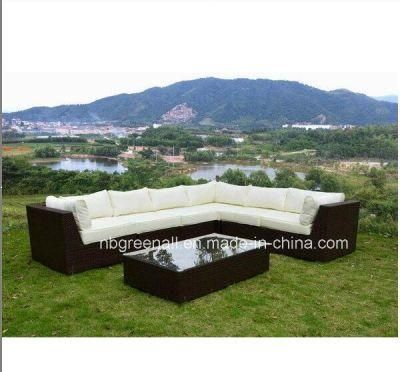 Morden Aluminum Frame Hotel Sectional Corner Sofa Garden Rattan Outdoor Furniture