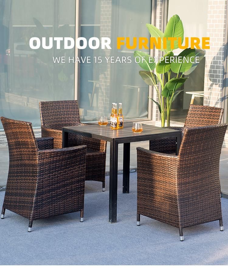 Outdoor Rattan Sofa Set Design Dining Table and Chair