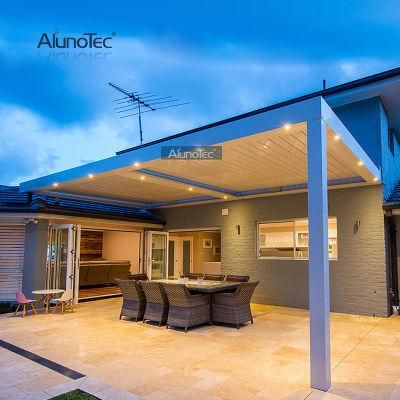 AlunoTec Rain Resistant Pergola Garden Pergols Systems Adjustable Shade Louver Roof Gazebo Pergola