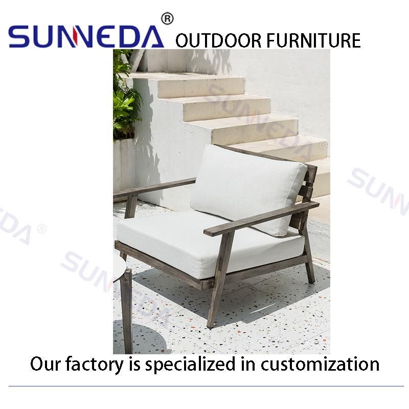 Aluminum Teak Wood Like Garden Furniture with Coffee Table Set