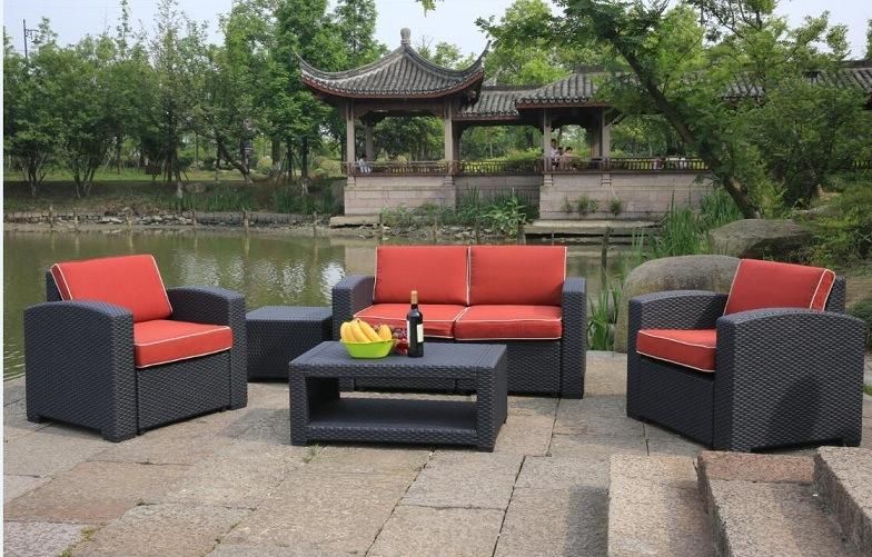Garden Wicker Rattan Set/ Outdoor Loveseat Cushioned Seat