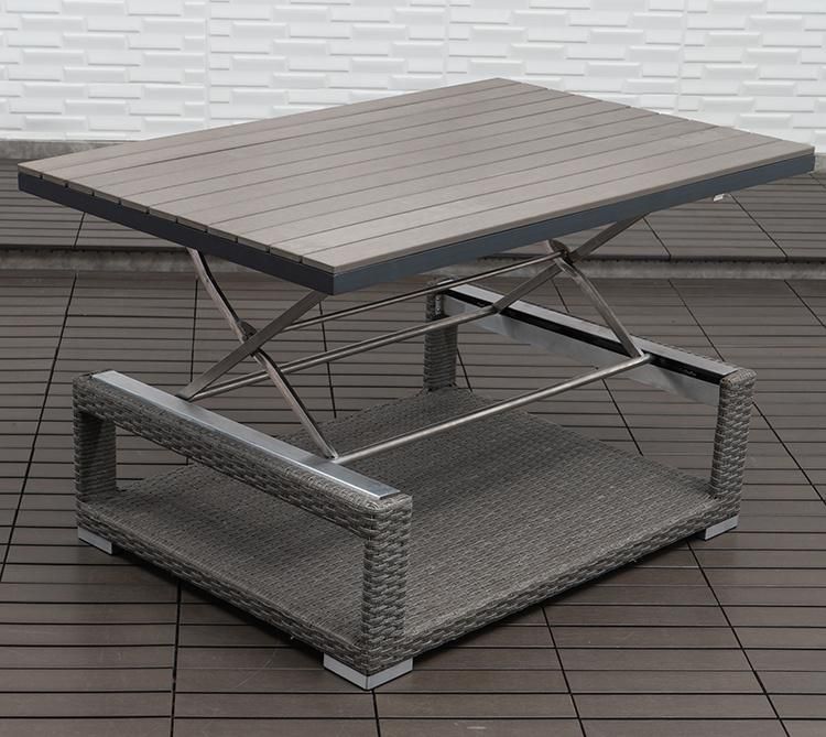 4PCS Garden Sofa Set Rattan Outdoor Furniture with Adjustable Table