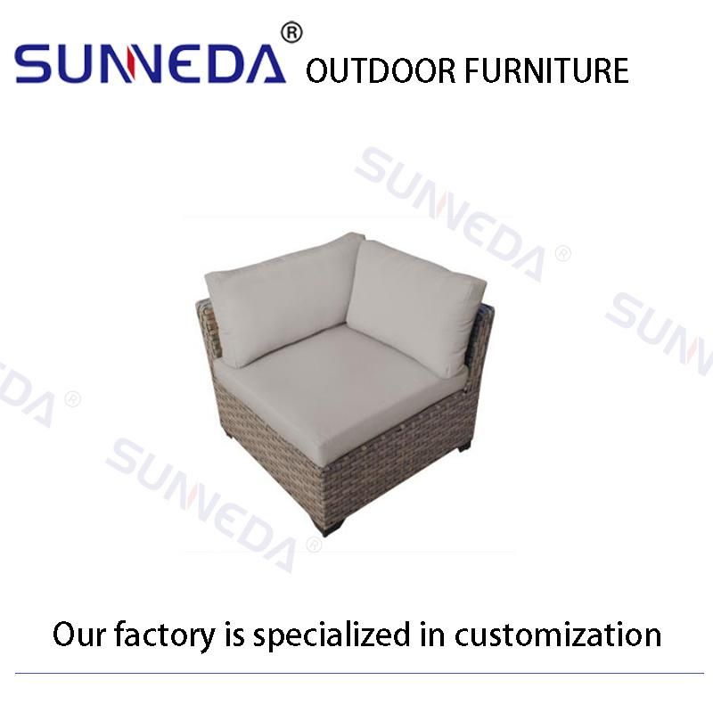 Outdoor Aluminum Alloy Rattan Tea Table with Tarpaulin Cushion