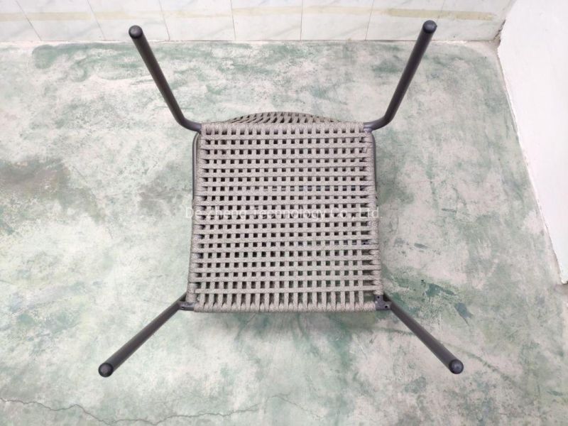 Garden Outdoor Restaurant Rope Chair for Hotel Dining with Waterproof Cushion