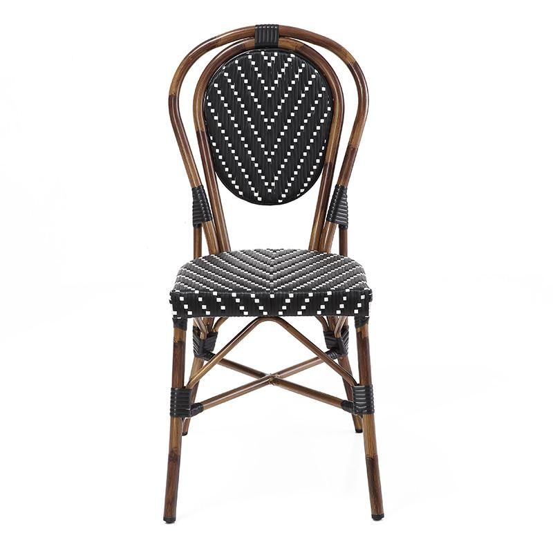 Black Color Waterproof Outdoor Park Using or Restaurant Dining Rattan Chair
