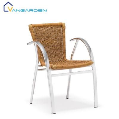 Stackable Aluminum Rattan Indoor Outdoor Wicker Chair Nordic for Restaurant