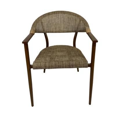 Outdoor Aluminum Mesh Seat Leisure Bistro Ventilate Patio Hotel Rattan Chair