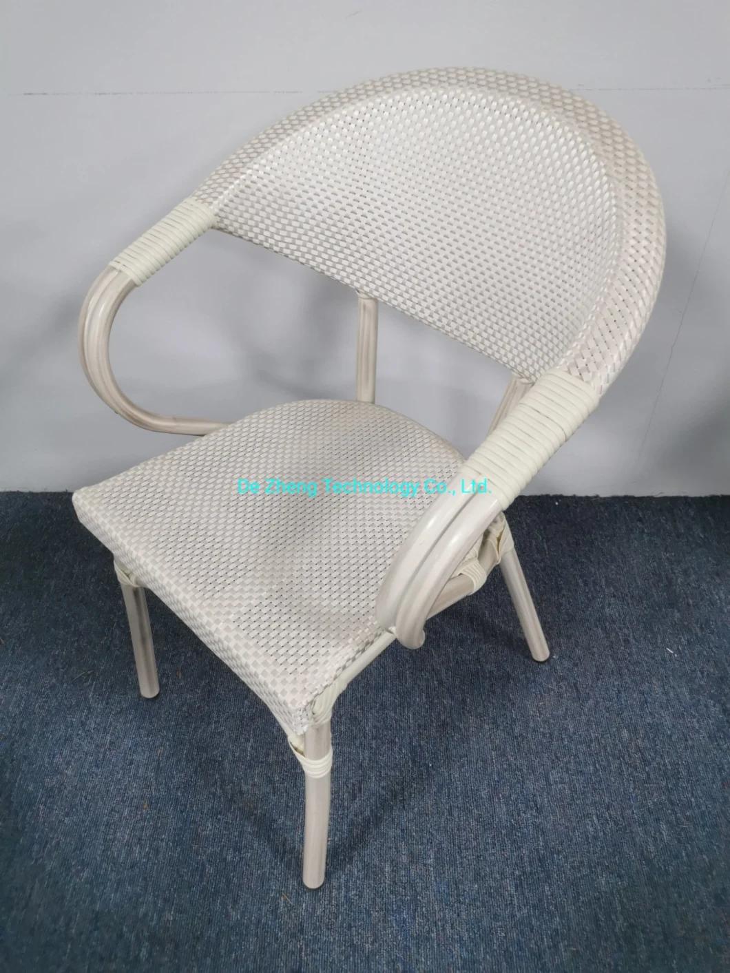 High Quality Powder Aluminum Wicker Chair Waterproof Garden Rattan Wicker Chair