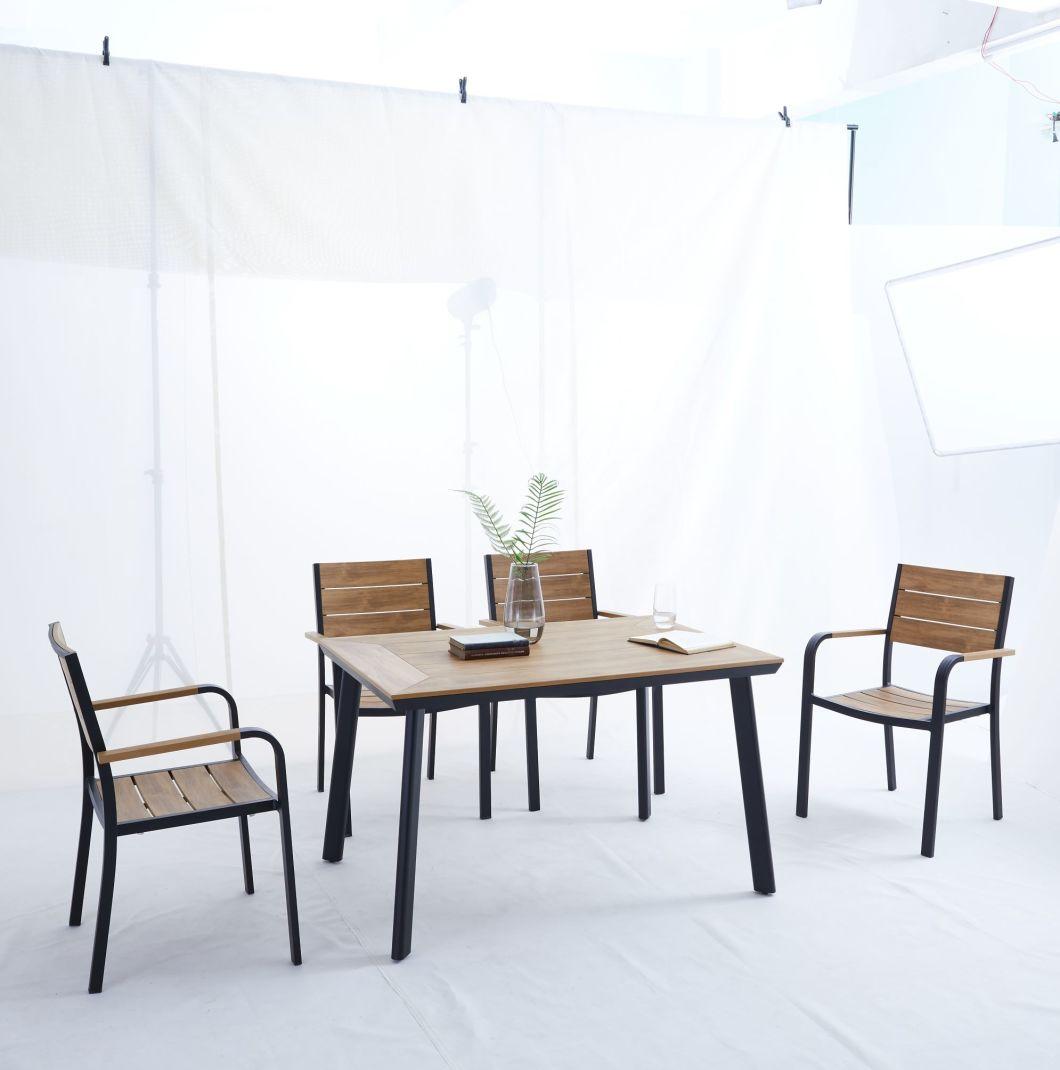 Outdoor Patio Waterproof White Aluminum Chairs Polywood Bistro Dining Sets Coffee Shop Table and Chairs
