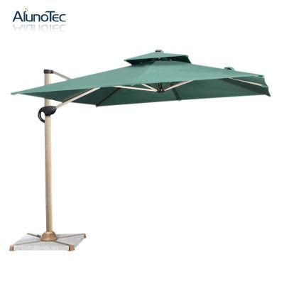 Wind Resistant Polyester Fabric Outdoor Sunshade Garden Patio Parasols Roman Beach Folding Cantilever Hanging Umbrella