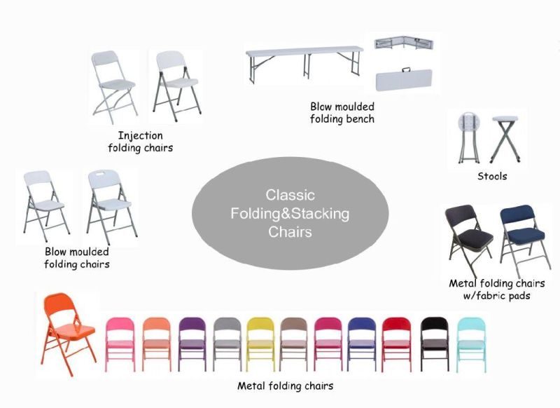 122cm White Plastic Rectangle Folding Dining Table for Outdoor Use