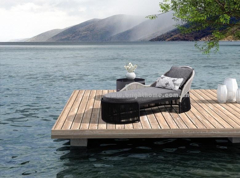 New Design Series Aluminium Frame Rope Textilener Leisure Beach Chaise Outdoor Sun Lounger Furniture