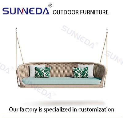 Comfortable Leisure Removable Rattan Garden Cushion Hanging Chair Furniture Set