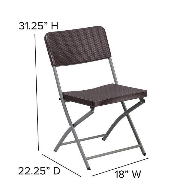 Factory Made Plastic Lightweight HDPE Folding Rattan Chair for Outdoor