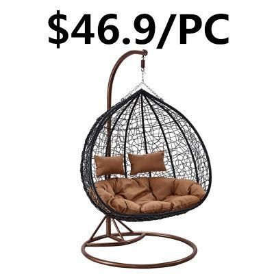 Double Person Outdoor Garden Rattan Wicker Hanging Swing Leisure Chair