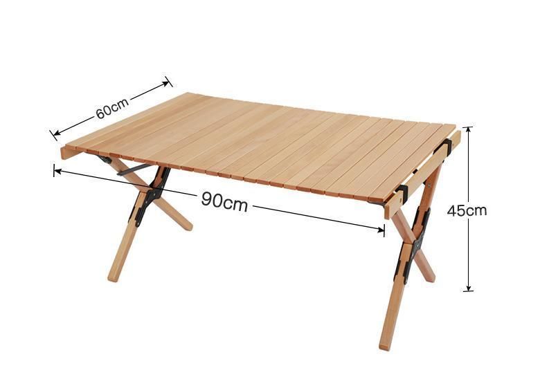 Lazyhiker Roll Top Folding Table Fashion Beech Wood Camping Table Portable Camping Table