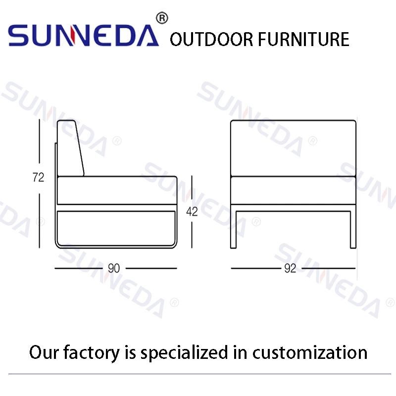 Villa Modular Sectional Sofa with Waterproof PU Leather, and Back Pad