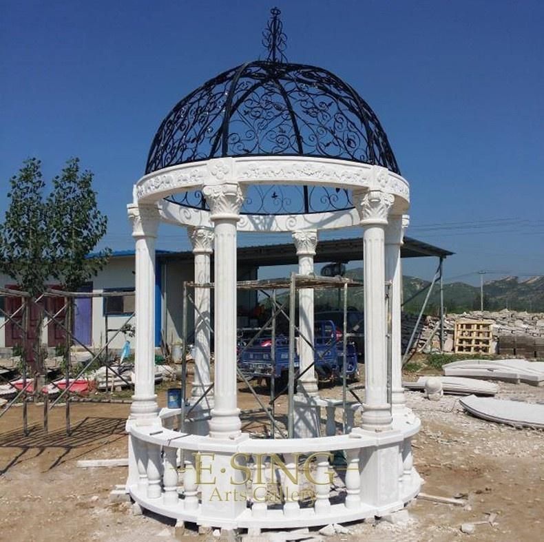 New Style Grand Marble White Outdoor Gazebo