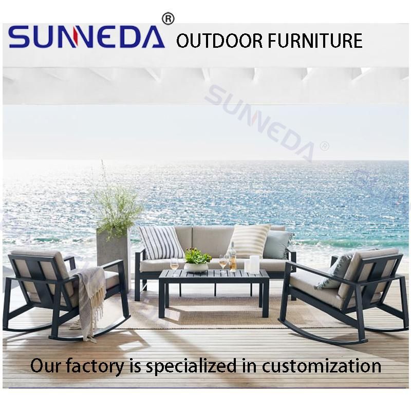 Hot Selling Modern Style Aluminum Alloy End Tables and Tarpaulin Cushions