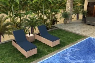 Well Furnir Rattan Sling Chaise Lounge Sofa, Pool Double Chaise Lounge