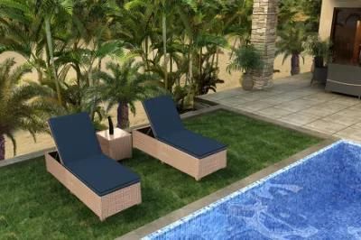 Well Furnir Rattan Sling Chaise Lounge Sofa, Pool Double Chaise Lounge