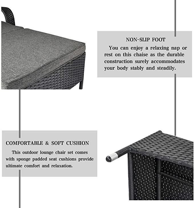 Commercial Use Hotel Swimming Pool Side Sunbed Outdoor Waterproof Lounge for Massage