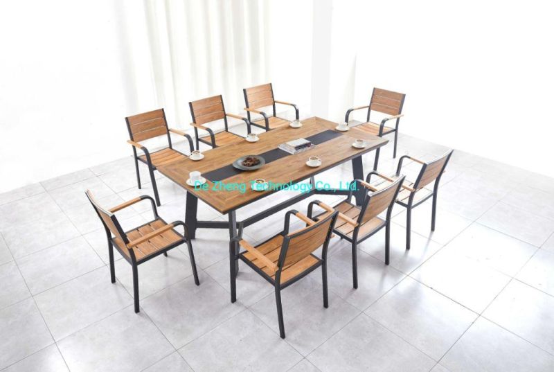 Commercial Furniture Square Wooden Aluminum Table Restaurant Dining Table Furniture
