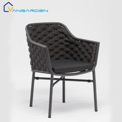 Modern Commercial Designer Washable Aluminium Outdoor Restaurant Dining Rope Chair