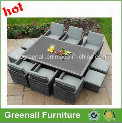 6 Persons Rattan Outdoor Patio Garden Dining Cube Sets Furniture