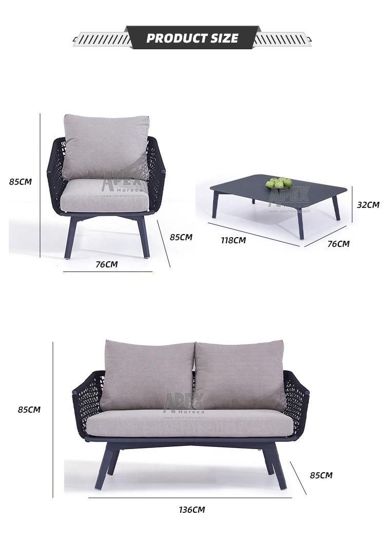 Popular Garden Patio Luxury Sofa Set Living Room Furniture