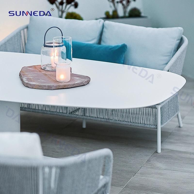 Outdoor PE Rattan Aluminum Ropewicker Weaving Patio Sofa Hotel Villa Resort Modern Patio Furniture