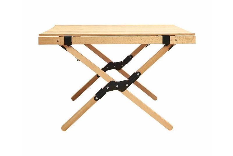 Lazyhiker Roll Top Folding Table Fashion Beech Wood Camping Table Portable Camping Table