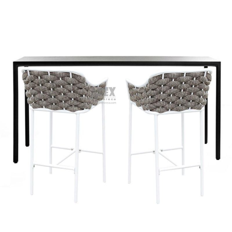Outdoor Comfortable High-End Fashion Furniture High Bar Stool Aluminum Chair