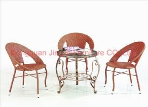 Cheap Iron Rattan Wicker Cane Balcony Bistro Furniture (JJ-S454&575)