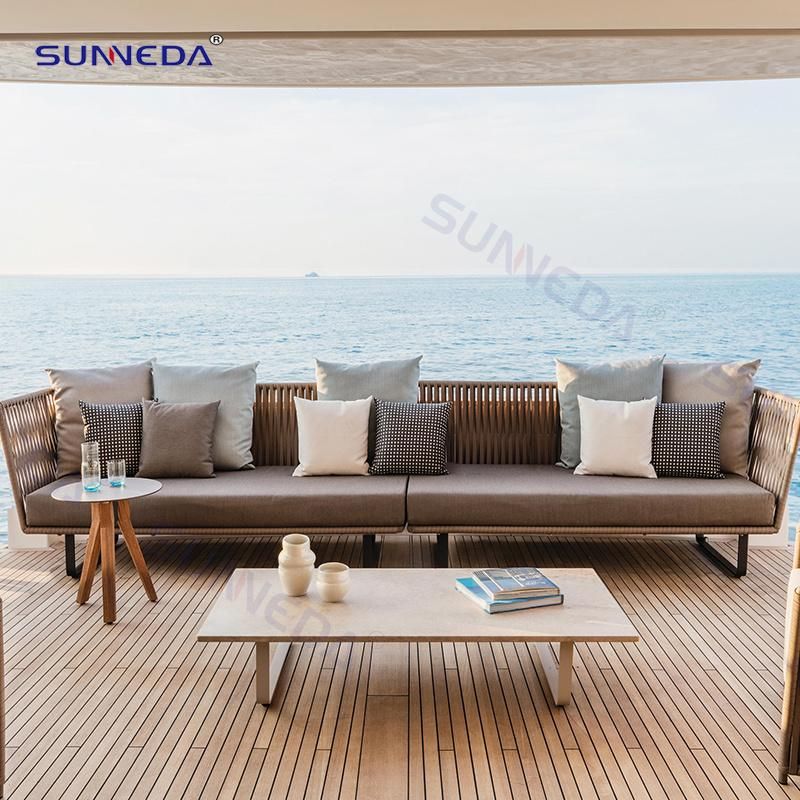 Garden Outdoor Sectional Couch with Waterproof Anti -Aging Flat Belt Finish