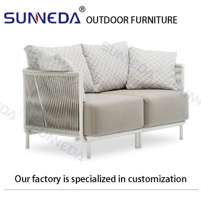 Aluminum Frame Sofa and Aluminum Plate Table Outdoor Soft Furniture