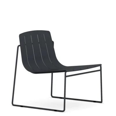 Sunlink Dasia Aluminum Modern Home Outdoor furniture Stackable Black Garden Lounge Chair