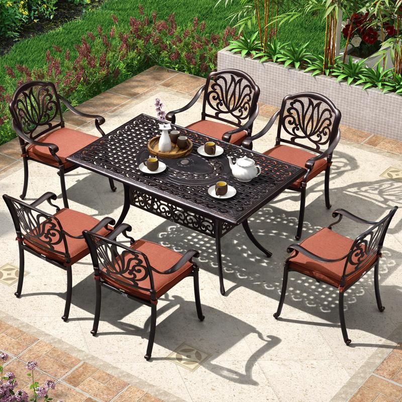 High Quality Not Rust 8 Seating Cast Aluminum Furniture