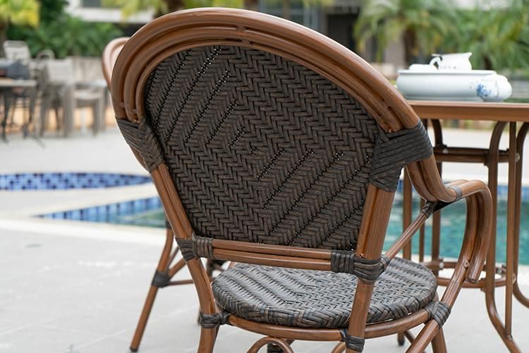 6 Seater Patio Wicker Table and Peacock Chair Outdoor Furniture