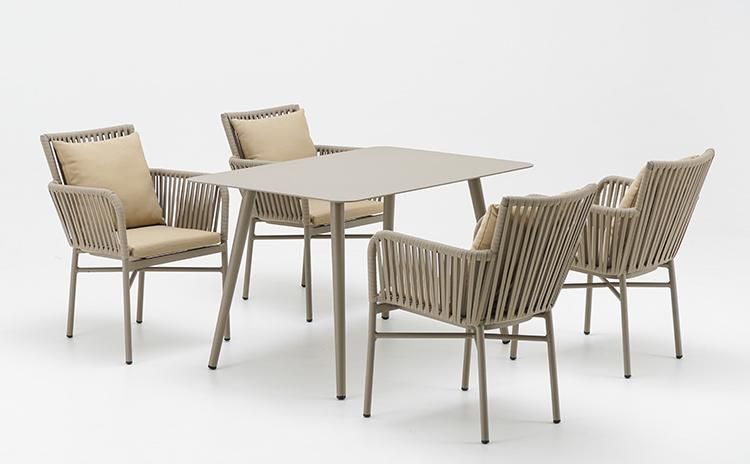 Vangarden Rope Outdoor Furniture Backyard Patio Table and Chair Set