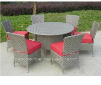 Luxury Rattan Furniture Outdoor Dining Table and 6 PCS Chair